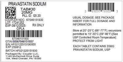 Label (69067 Pravastatin Sodium 20mg 67046 1519)
